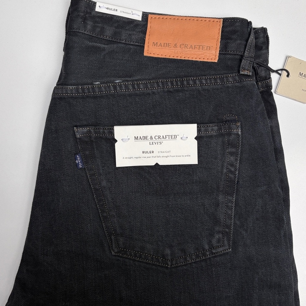 Levi’s Men Made & Crafted Ruler  Black Denim Jeans Size 32 x 34